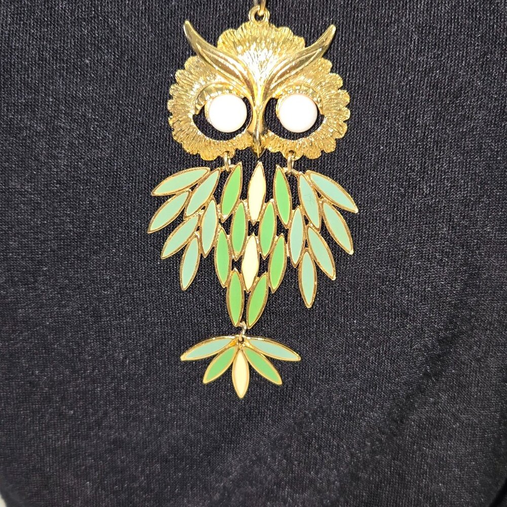 Vintage Gold Toned Owl Necklace - Picture 1 of 2
